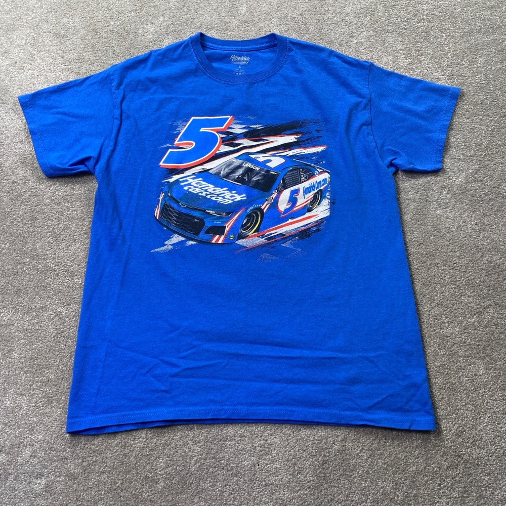 Hendrick Motorsports Kyle Larson T-Shirt Mens L Blue NASCAR Racing Graphic Tee